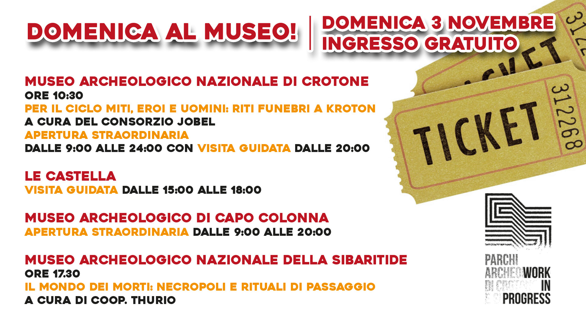 Domenica al Museo 3 Novembre 2024